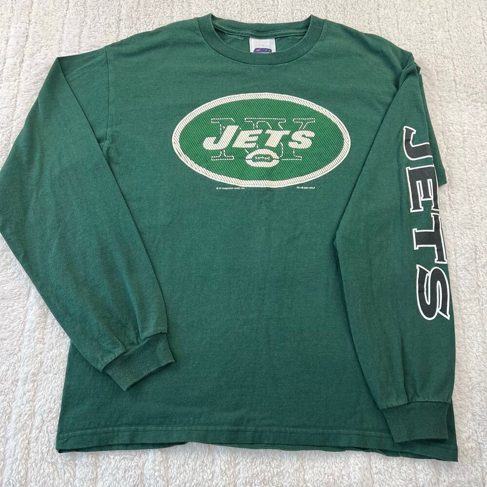 NY Jets Vintage long sleeve t-shirt youth kids size 14/16 CSA Tag Y2K Football